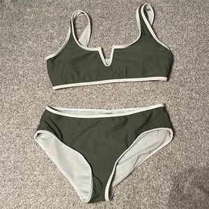 Army green 2-piece bathing suit from Shein